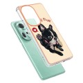 For OPPO Reno11 5G Global Electroplating Marble Dual-side IMD Phone Case(Lucky Dog)