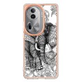 For OPPO Reno11 Pro 5G Global Electroplating Marble Dual-side IMD Phone Case(Totem Elephant)