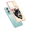 For OPPO A79 5G Global Electroplating Marble Dual-side IMD Phone Case(Lucky Dog)