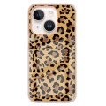 For iPhone 15 Electroplating Marble Dual-side IMD Phone Case(Leopard Print)