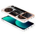 For Xiaomi 13T/13T Pro Electroplating Marble Dual-side IMD Phone Case(Retro Radio)