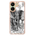 For Xiaomi Redmi 13C 4G Electroplating Marble Dual-side IMD Phone Case(Totem Elephant)