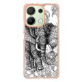 For Xiaomi Redmi Note 13 4G Global Electroplating Marble Dual-side IMD Phone Case(Totem Elephant)