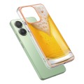 For Xiaomi Redmi Note 13 4G Global Electroplating Marble Dual-side IMD Phone Case(Draft Beer)