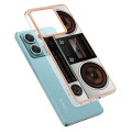 For Xiaomi Redmi Note 13 5G Electroplating Marble Dual-side IMD Phone Case(Retro Radio)