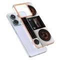For Xiaomi Redmi Note 13 Pro 5G Global Electroplating Marble Dual-side IMD Phone Case(Retro Radio)