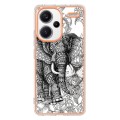 For Xiaomi Redmi Note 13 Pro+ 5G Electroplating Marble Dual-side IMD Phone Case(Totem Elephant)