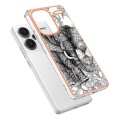 For Xiaomi Redmi Note 13 Pro+ 5G Electroplating Marble Dual-side IMD Phone Case(Totem Elephant)