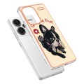 For Xiaomi Redmi Note 13 Pro+ 5G Electroplating Marble Dual-side IMD Phone Case(Lucky Dog)