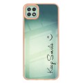 For Samsung Galaxy A22 5G US Version Electroplating Marble Dual-side IMD Phone Case(Smile)