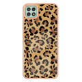 For Samsung Galaxy A22 5G US Version Electroplating Marble Dual-side IMD Phone Case(Leopard Print)