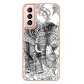 For Samsung Galaxy S21+ 5G Electroplating Marble Dual-side IMD Phone Case(Totem Elephant)
