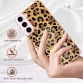 For Samsung Galaxy S22 5G Electroplating Marble Dual-side IMD Phone Case(Leopard Print)
