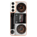 For Samsung Galaxy S22+ 5G Electroplating Marble Dual-side IMD Phone Case(Retro Radio)