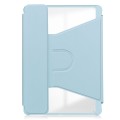 For Samsung Galaxy Tab S9 FE+ 360 Rotation Transparent Smart Leather Case with Keyboard(Sky Blue)