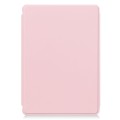 For Samsung Galaxy Tab S9 FE 360 Rotation Transparent Smart Leather Case with Keyboard(Pink)