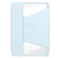 For Samsung Galaxy Tab A9+ 360 Rotation Transparent Smart Leather Case with Keyboard(Sky Blue)