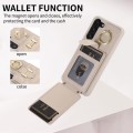 For Samsung Galaxy S21 FE 5G Vertical Card Bag Ring Holder Phone Case with Dual Lanyard(Beige)