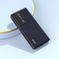 For Honor Magic Vs2 ABEEL Cross Texture Genuine Leather Phone Case(Blue)
