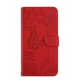 For Samsung Galaxy A15 Skin Feel Butterfly Embossed Flip Leather Phone Case(Red)