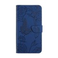 For Samsung Galaxy A35 5G Skin Feel Butterfly Embossed Flip Leather Phone Case(Blue)