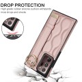 For Samsung Galaxy Note20 Ultra Non-slip Full Coverage Ring PU Phone Case with Wristband(Rose Gold)
