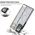 For Samsung Galaxy Note20 Non-slip Full Coverage Ring PU Phone Case with Wristband(Silver)