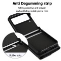 For Samsung Galaxy Z Flip4 Rhombic Texture Card Bag PU Phone Case with Long Lanyard(Black)