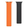 For Apple Watch Ultra 49mm Magnetic Loop Silicone Watch Band(Black Orange)