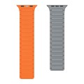 For Apple Watch Ultra 49mm Magnetic Loop Silicone Watch Band(Grey Orange)