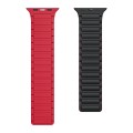 For Apple Watch 9 41mm Magnetic Loop Silicone Watch Band(Black Red)