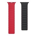 For Apple Watch SE 2023 44mm Magnetic Loop Silicone Watch Band(Black Red)