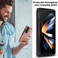 For Samsung Galaxy Z Fold4 Full Coverage Fold Double Buckle PU Phone Case(Rose Gold)