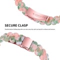 For Fitbit Inspire 3 Oval Resin Replacement Watch Band(Pink Green Flower)