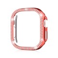 For Apple Watch Ultra 2 / Ultra 49mm Double Row Diamond Hollow PC Watch Case(Red)