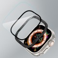 For Apple Watch Ultra 49mm Number Ring Metal Frame Integrated Tempered Film(Black)