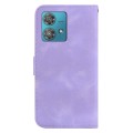 For Motorola Edge 40 Neo 7-shaped Embossed Leather Phone Case(Purple)