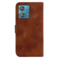 For Motorola Edge 40 Neo 7-shaped Embossed Leather Phone Case(Brown)