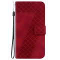 For Motorola Edge 40 Neo 7-shaped Embossed Leather Phone Case(Red)