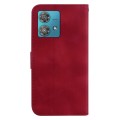 For Motorola Edge 40 Neo 7-shaped Embossed Leather Phone Case(Red)