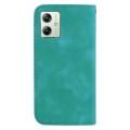 For Motorola Moto G54 7-shaped Embossed Leather Phone Case(Green)