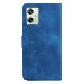 For Motorola Moto G54 7-shaped Embossed Leather Phone Case(Blue)