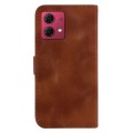 For Motorola Moto G84 7-shaped Embossed Leather Phone Case(Brown)