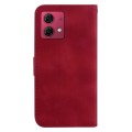 For Motorola Moto G84 7-shaped Embossed Leather Phone Case(Red)