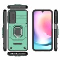 For Samsung Galaxy A24 5G Sliding Camshield TPU + PC Shockproof Phone Case with Holder(Green)