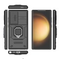 For Samsung Galaxy S24 5G Sliding Camshield TPU + PC Shockproof Phone Case with Holder(Black)