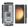 For Samsung Galaxy S24 5G Sliding Camshield TPU + PC Shockproof Phone Case with Holder(Grey)