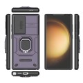 For Samsung Galaxy S24 5G Sliding Camshield TPU + PC Shockproof Phone Case with Holder(Purple)