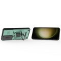 For Samsung Galaxy S24+ 5G Sliding Camshield TPU + PC Shockproof Phone Case with Holder(Green)