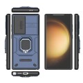 For Samsung Galaxy S24 Ultra 5G Sliding Camshield TPU + PC Shockproof Phone Case with Holder(Blue)